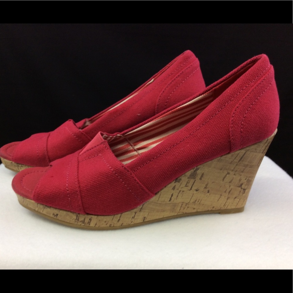 Rampage Canvas Wedge Cork Red - Picture 5 of 6